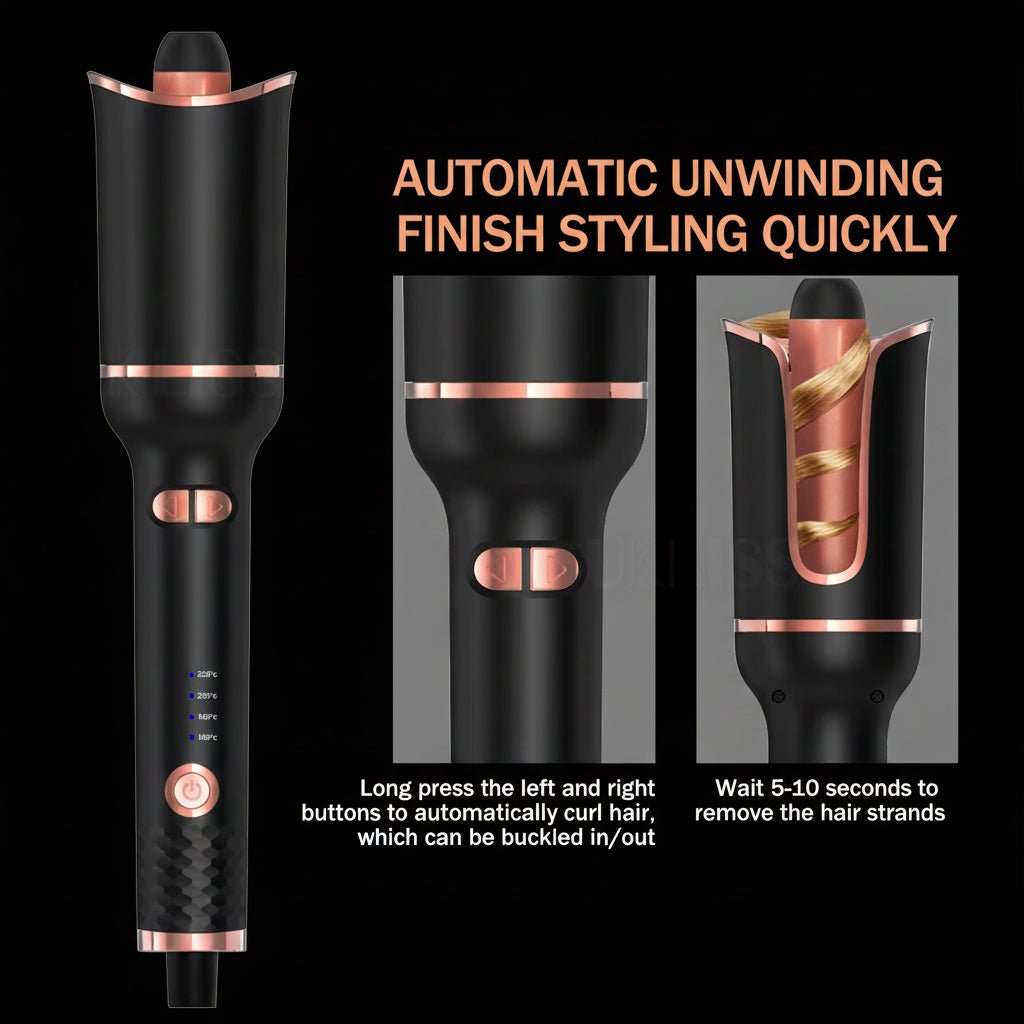 Using the Cozeo™ Ceramic Automatic Hair Curler for effortless frizz-free waves