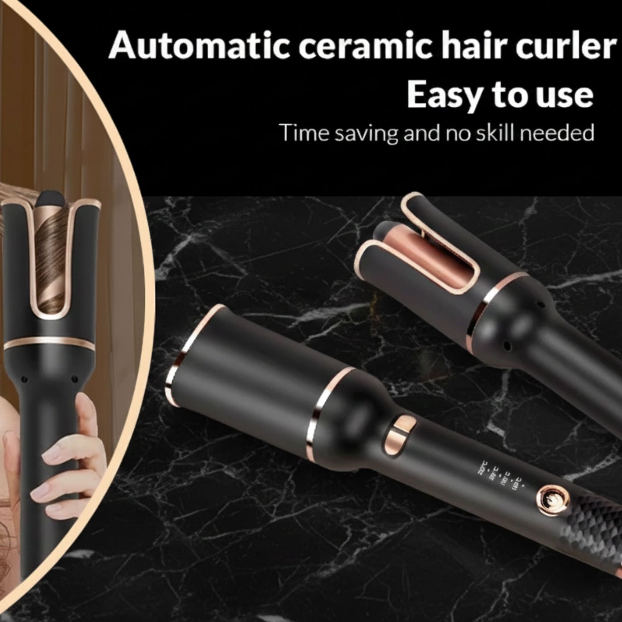 Cozeo™ Ceramic Automatic Hair Curler - Sleek design for damage-free styling