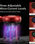 Cozeo™ Scalp Spa Comb in Onyx Black featuring 625nm Red Light Therapy and sonic vibration nibs. best hair growth 2026